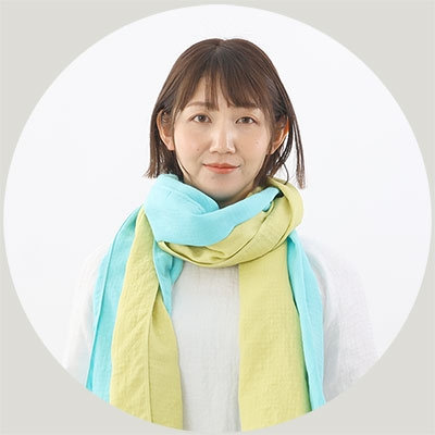 マフラー＆ショールの組み合わせパターン1-イエローグリーン × ライトブルー