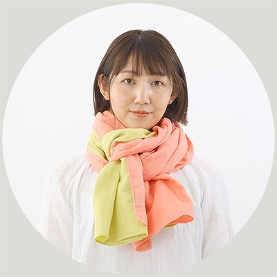 マフラー＆ショールの組み合わせパターン2-イエローグリーン × ライトオレンジ２