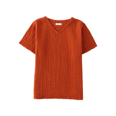 クレープガーゼ メンズ VネックTシャツ