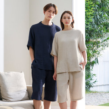 クレープガーゼシンプルルームウェア ユニセックス