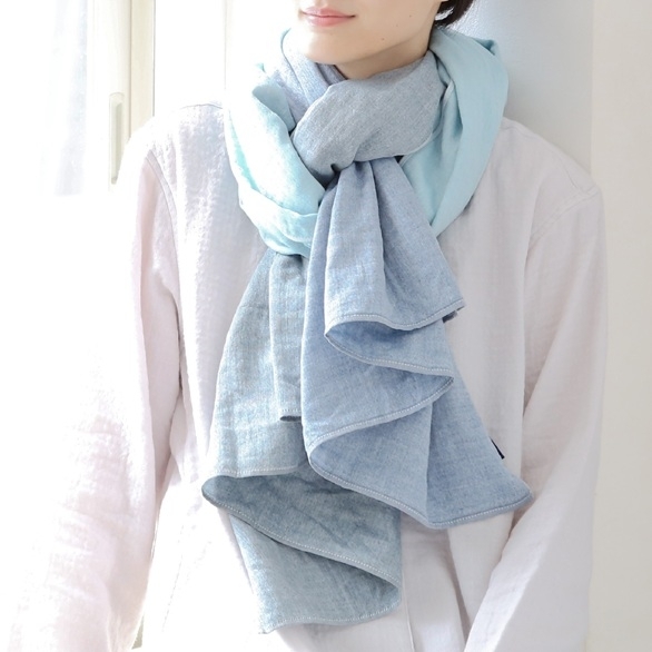 リバーシブルマシュマロガーゼマフラー 40×185cm