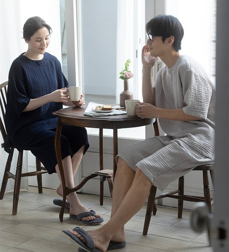 クレープガーゼシンプルルームウェア ユニセックス