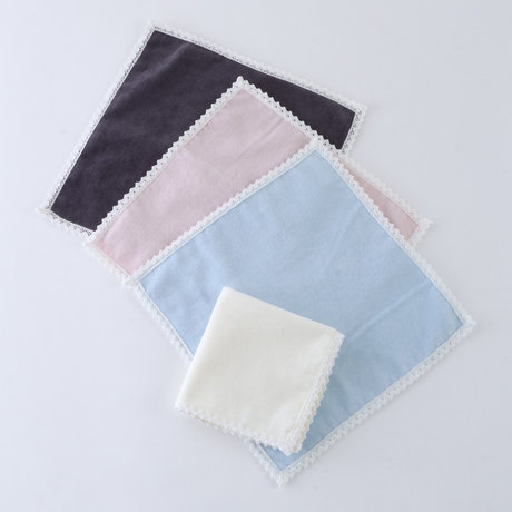 商品画像：ベロアレース タオルハンカチ 約26.5×26.5cm