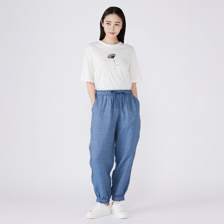 マシュマロデニムガーゼテーパードパンツ ユニセックス
