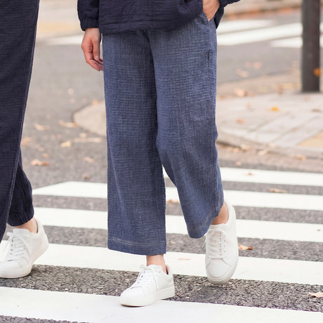 マシュマロデニムガーゼ レディスストレートパンツ