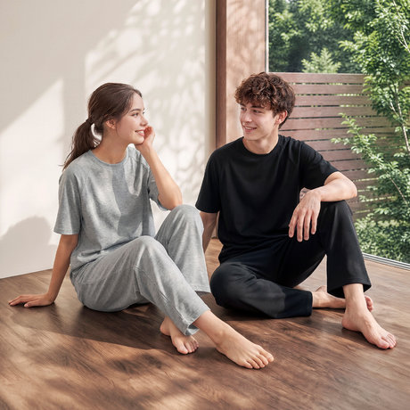 リカバリーシリーズ 微起毛ニット ユニセックスストレートパンツ